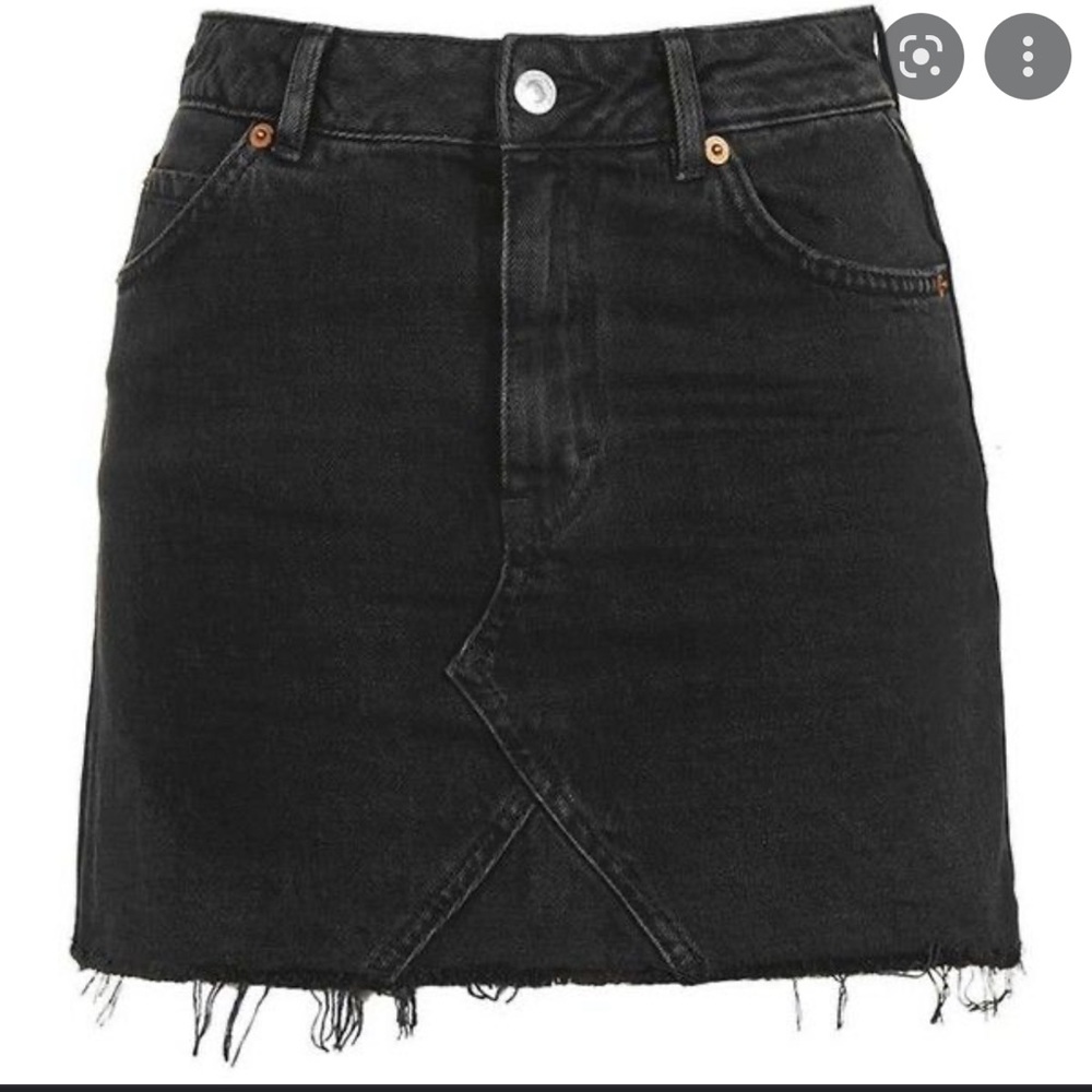 Topshop Moto Black Denim Skirt - Picture 1 of 14